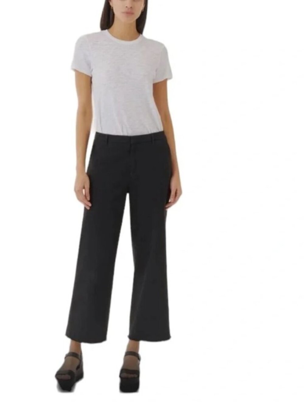 ATM Anthony Thomas Melillo Cotton Twill Ankle Boyfriend Pants, 6, Black
